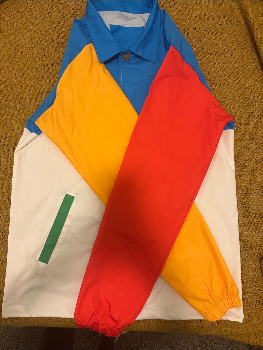 google Colorblock Windbreaker Jacket in Blue, Red, Yellow, White, Green
